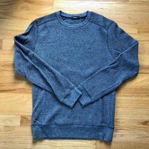 Theory Grey Waffleknit Crewneck Sweater